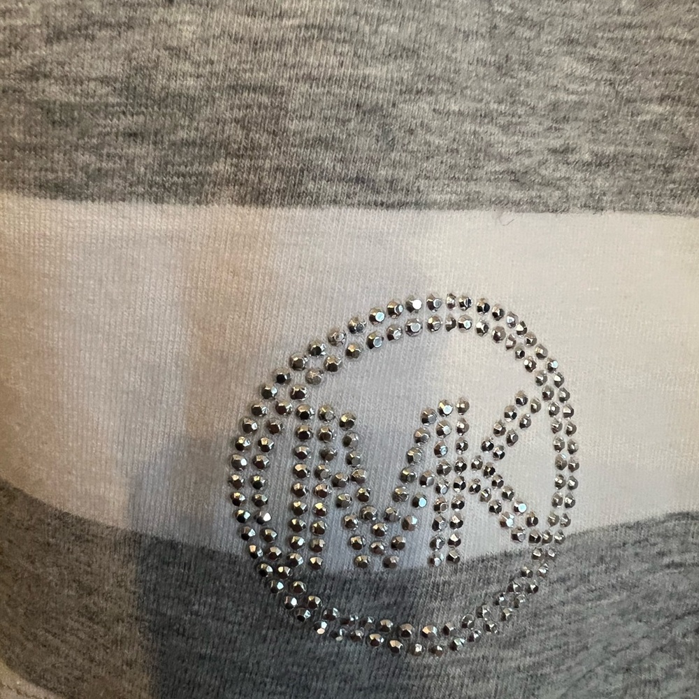 MICHAEL Michael Kors Gray And White T-Shirt Dress Size Large - Picture 4 of 7
